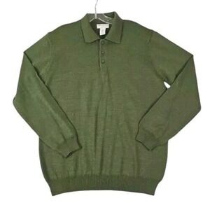 Covington ~Men's Size M~ Olive Green Pullover Wool Blend Sweater Made in Italy.